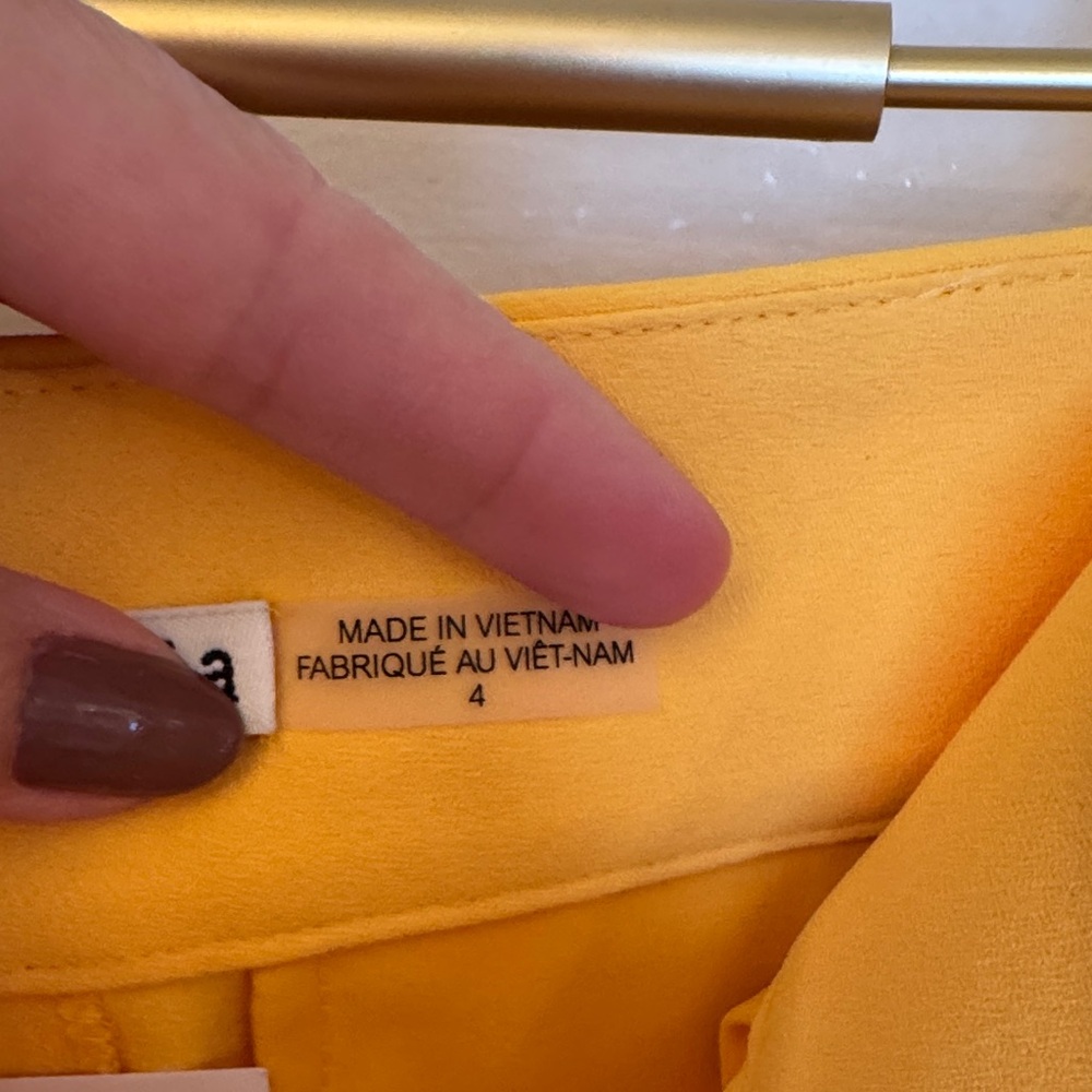 Alice + Olivia Dylan Sunny Yellow Trousers size 4 - Picture 5 of 11